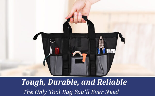 Pahal Nylon Tool Bag Waterproof Heavy duty for tools of Electrician, all Mechanic, small (13 Inch, 15 Pockets) - Image 12