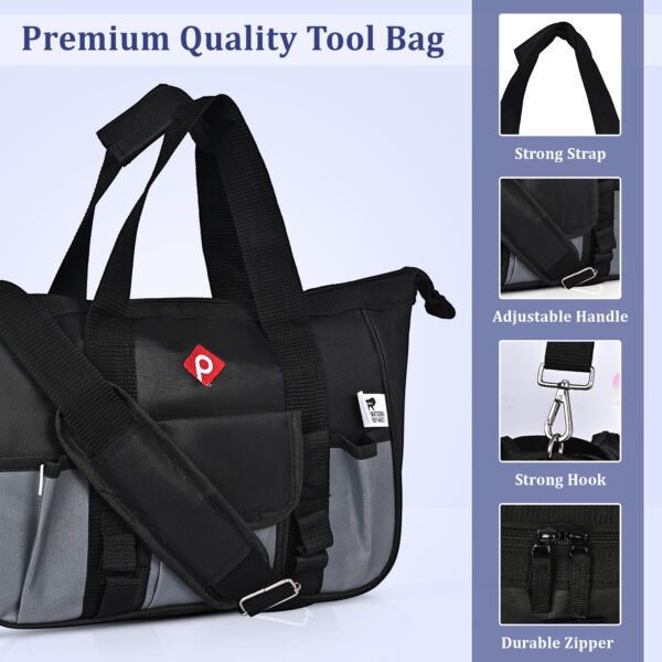 Pahal Nylon Tool Bag Waterproof Heavy duty for tools of Electrician, all Mechanic, small (13 Inch, 15 Pockets) - Image 14