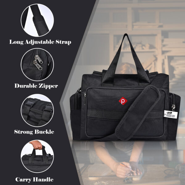Pahal Nylon Electrician and Technician 18 inch Water Proof Tool Bag (Black, Large) - Image 7