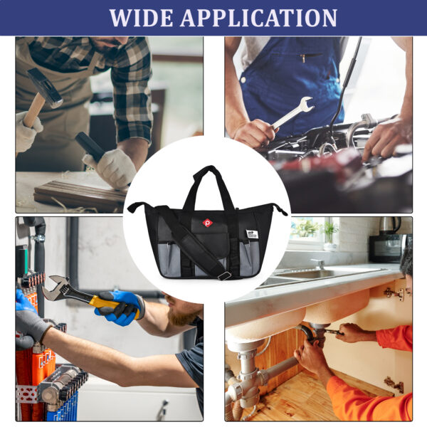 Pahal Nylon Tool Bag Waterproof Heavy duty for tools of Electrician, all Mechanic, small (13 Inch, 15 Pockets) - Image 18
