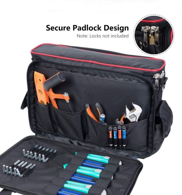 Pahal Electrician, Technician, Service Engineer, Mechanic, Plumber and Carpenter Nylon Tool Bag (Red) - Image 4