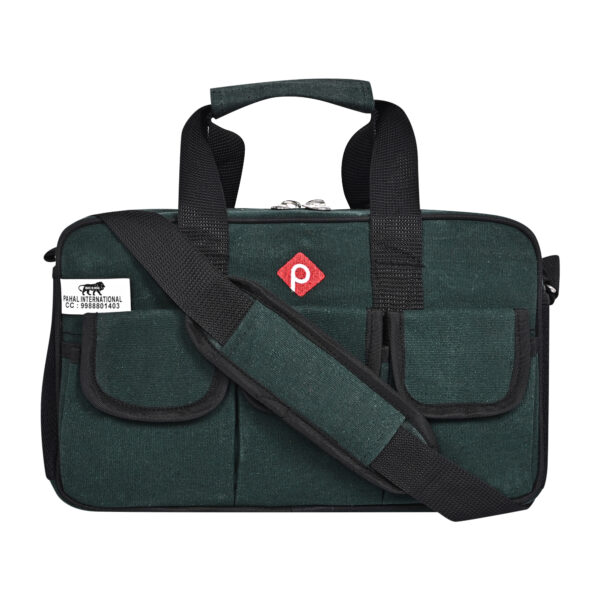 PAHAL Canvas Green Heavy Duty Tool Bag made of Tarpaulin Cloth for tools of Electrician & all Technician, Plumber(16 Pockets) - Image 2