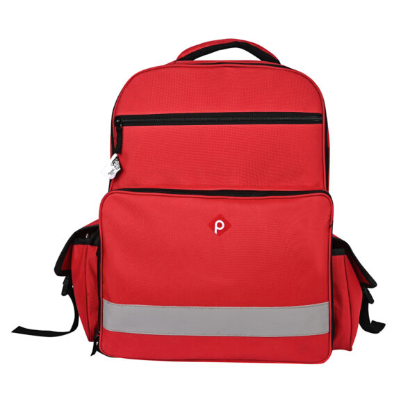 PAHAL Medicine Nylon Portable Large Backpack Medical First Aid Kit Storage bag Empty (No Medicine Included) | Medical Emergency | First Aid Kit Bag | Travelling Car, Home, Office (Red Color)