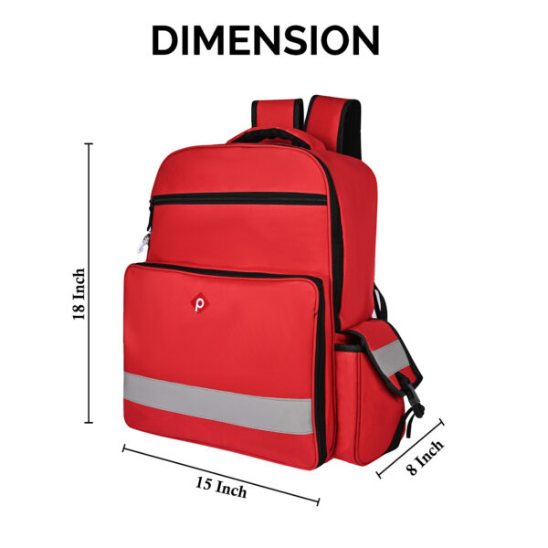 PAHAL Medicine Nylon Portable Large Backpack Medical First Aid Kit Storage bag Empty (No Medicine Included) | Medical Emergency | First Aid Kit Bag | Travelling Car, Home, Office (Red Color) - Image 7