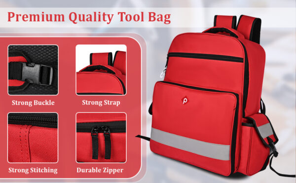 PAHAL Medicine Nylon Portable Large Backpack Medical First Aid Kit Storage bag Empty (No Medicine Included) | Medical Emergency | First Aid Kit Bag | Travelling Car, Home, Office (Red Color) - Image 9