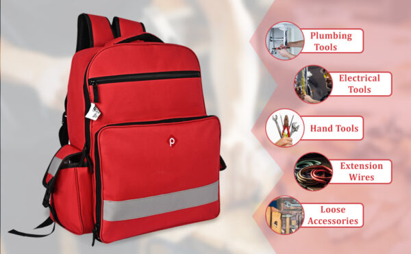 PAHAL Medicine Nylon Portable Large Backpack Medical First Aid Kit Storage bag Empty (No Medicine Included) | Medical Emergency | First Aid Kit Bag | Travelling Car, Home, Office (Red Color) - Image 10