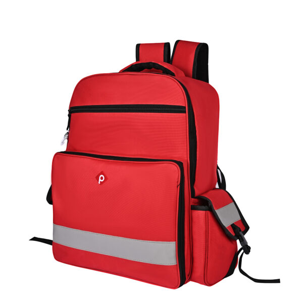 PAHAL Medicine Nylon Portable Large Backpack Medical First Aid Kit Storage bag Empty (No Medicine Included) | Medical Emergency | First Aid Kit Bag | Travelling Car, Home, Office (Red Color) - Image 3