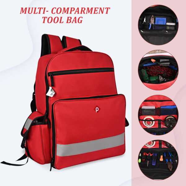 PAHAL Medicine Nylon Portable Large Backpack Medical First Aid Kit Storage bag Empty (No Medicine Included) | Medical Emergency | First Aid Kit Bag | Travelling Car, Home, Office (Red Color) - Image 13