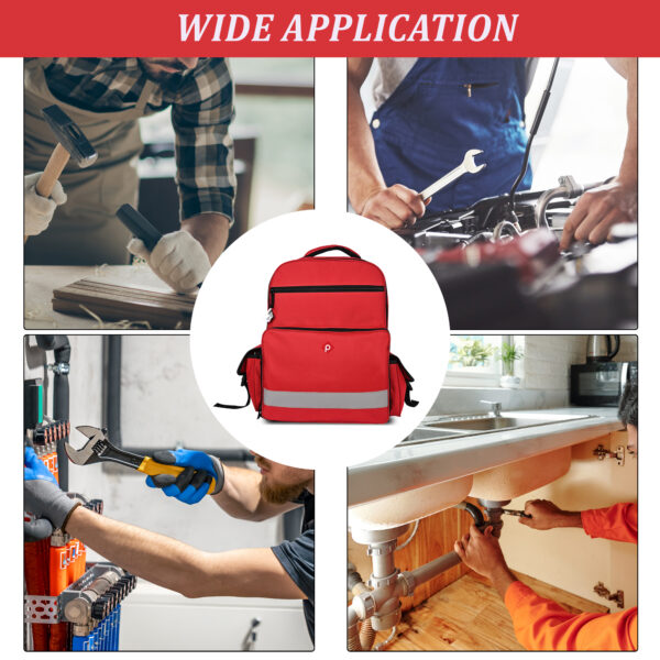 PAHAL Medicine Nylon Portable Large Backpack Medical First Aid Kit Storage bag Empty (No Medicine Included) | Medical Emergency | First Aid Kit Bag | Travelling Car, Home, Office (Red Color) - Image 16