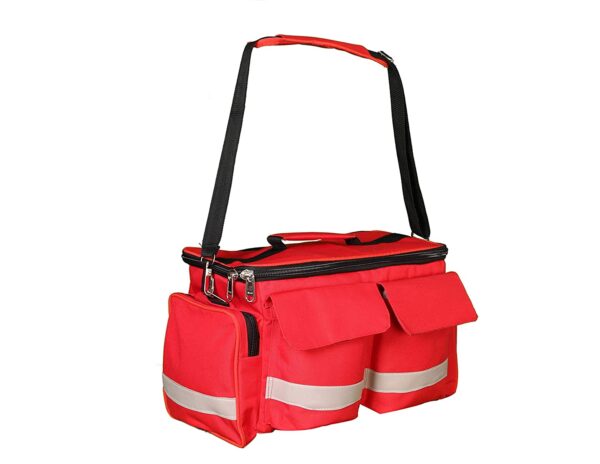 PAHAL Nylon Multi-Function Large Medicine Instrument Doctor Heavy Duty Kit Bag,Portable,Vaccination Kit,Home,School,Hospital,Clinic,16" Red, 11 Pockets 3 Partition - Image 2