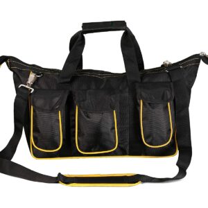 Pahal Tool bag Nylon Heavy Duty Waterproof For tools of, Electrician,Technician,Plumber,carpenter,Service Engineer,16 inch (Black, Large)