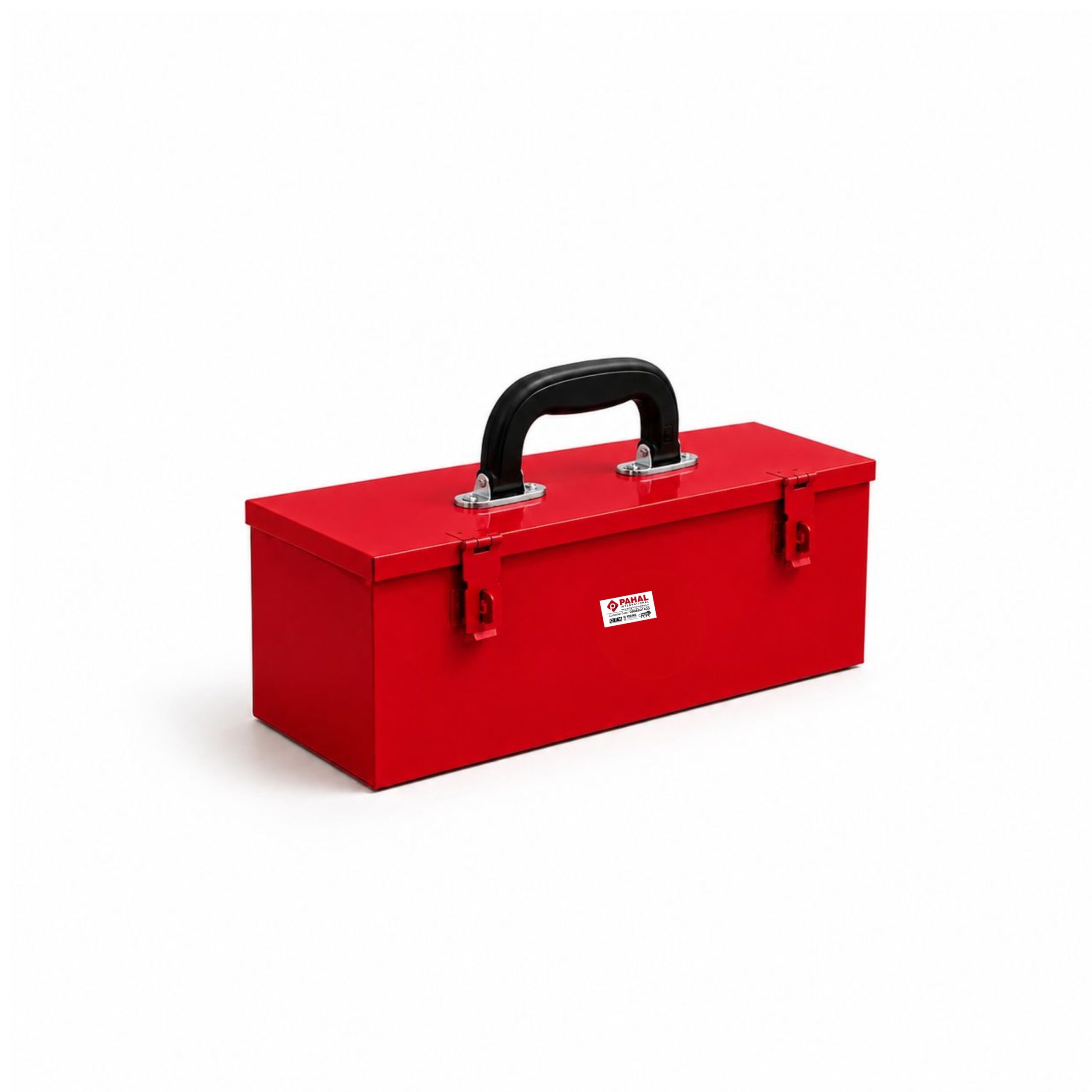 PAHAL Metal Tool Box 12 x 4 x 4.5 Inch, Heavy Duty Steel Tool Storage Box, Durable Multipurpose Toolbox for Mechanic, Electrician & Home Use (Red, Portable, Empty)
