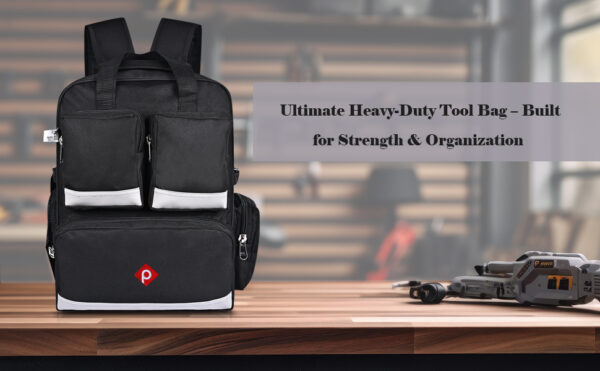 Pahal Nylon Tool Bag Backpack Waterproof Heavy Duty for Tools of Electrician,Technician,Black 19 Pockets 19 INCH - Image 15