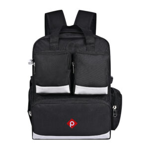 Pahal Nylon Tool Bag Backpack Waterproof Heavy Duty for Tools of Electrician,Technician,Black 19 Pockets 19 INCH