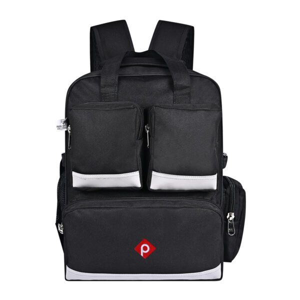 Pahal Nylon Tool Bag Backpack Waterproof Heavy Duty for Tools of Electrician,Technician,Black 19 Pockets 19 INCH