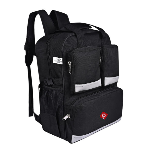 Pahal Nylon Tool Bag Backpack Waterproof Heavy Duty for Tools of Electrician,Technician,Black 19 Pockets 19 INCH - Image 3