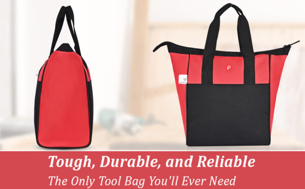 PAHAL Portable heavy duty Tool Bag/Tools Bag for Electrician, Plumber, Carpenter, Mechanic, Service Engineer Red Black 11X6X13 - Image 13