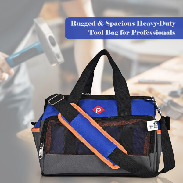 PAHAL 12 Inch Multipurpose Tools Storage Bag Water Resistant for Electrician Plumber Technician Nylon Material Color Blue Black - Image 12