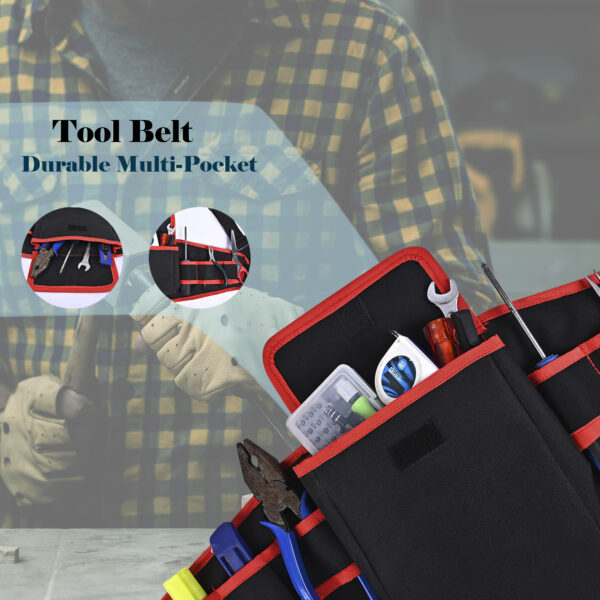 PAHAL Tool Belt Adjustable Waist Heavy duty for electrician, Technician, Carpenter, Plumber, Service Engineer Length-24 Inch Black - Image 7