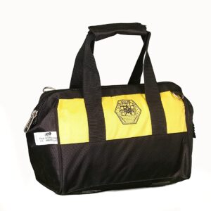 PAHAL Tool Bag with Multipurpose Tool Storage | Durable Nylon Water Resistant Bag | 12 Inch Bag for Electricians Plumbers & Technicians | Tool Organiser | For all Hand & Power Tools Yellow Black