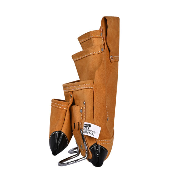 PAHAL Tool Belt Leather Heavy Duty Pouch Apron with suspender for Men Women Carpenter Electrician yellow L14" X W10" - Image 4