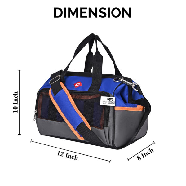 PAHAL 12 Inch Multipurpose Tools Storage Bag Water Resistant for Electrician Plumber Technician Nylon Material Color Blue Black - Image 7
