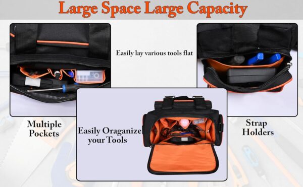 PAHAL TOOL BAG ELECTRCIAN, SERVICE ENGINEER, CAR WASHING KIT, AC TECHNICIAN, PLUMBER, CARPANTER HEAVY DUTY BAG (ORANGE) - Image 9