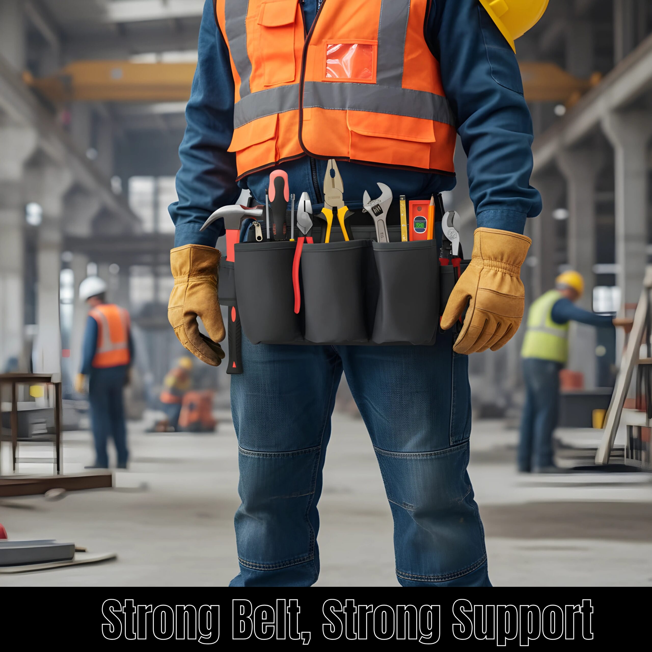 PAHAL Tool Pouch, Waist Tools Bag Belt, Bottle Holster, Heavy Duty Working Tool Apron for Janitorial, Custodial, Housekeeping, Cleaning - Image 5