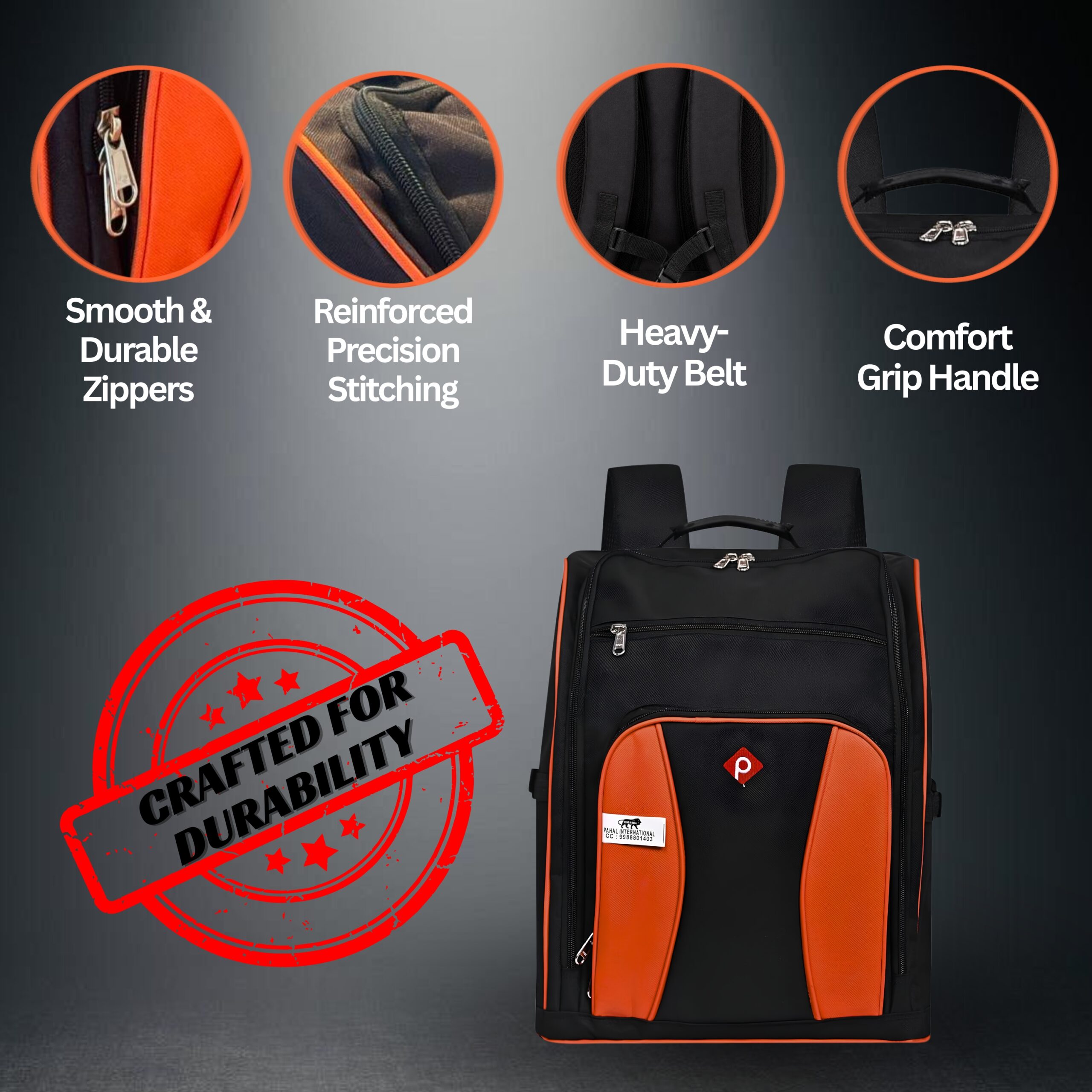 PAHAL Professional Tool Backpack Heavy Duty | Large Capacity Tool Storage Backpack for Electrician, Technician, Carpenter & Field Service Use - Image 5