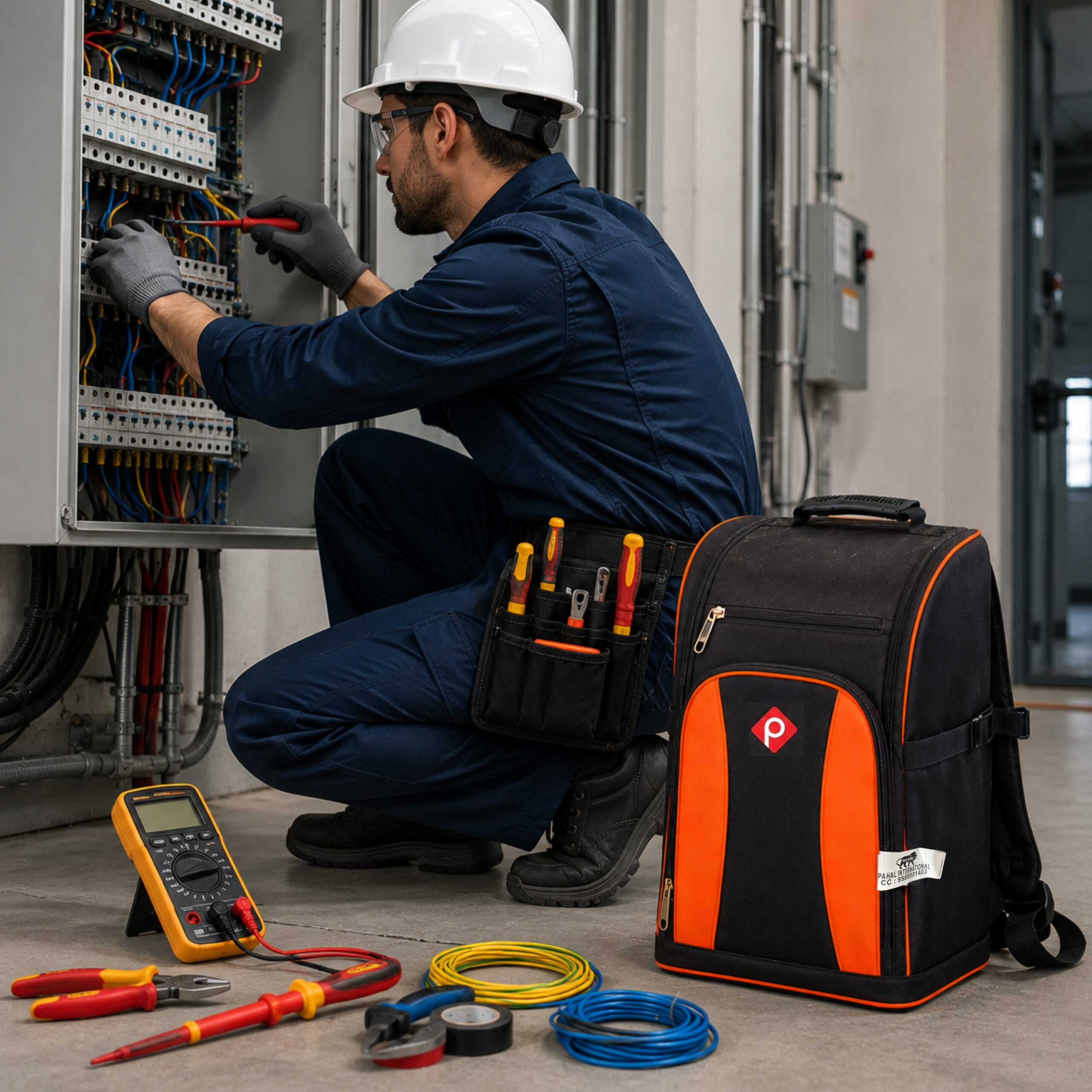 PAHAL Professional Tool Backpack Heavy Duty | Large Capacity Tool Storage Backpack for Electrician, Technician, Carpenter & Field Service Use - Image 10