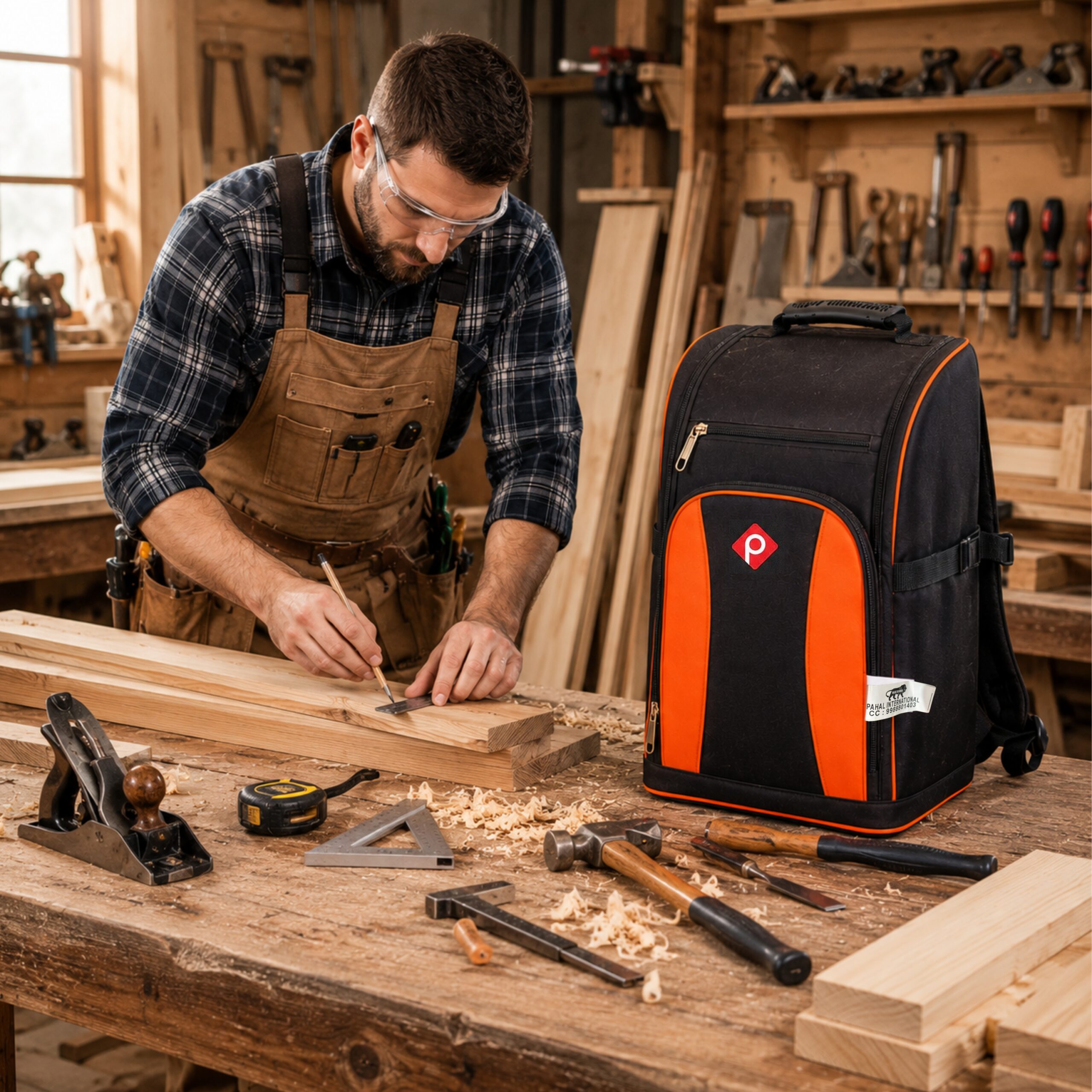PAHAL Professional Tool Backpack Heavy Duty | Large Capacity Tool Storage Backpack for Electrician, Technician, Carpenter & Field Service Use - Image 11